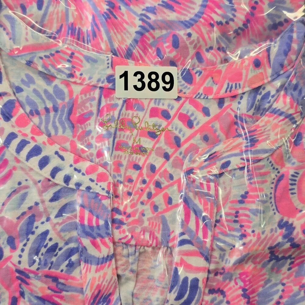 LILLY PULITZER Raz Berry Pink Sea You Soon Sleeveless Size. Medium - Picture 8 of 8